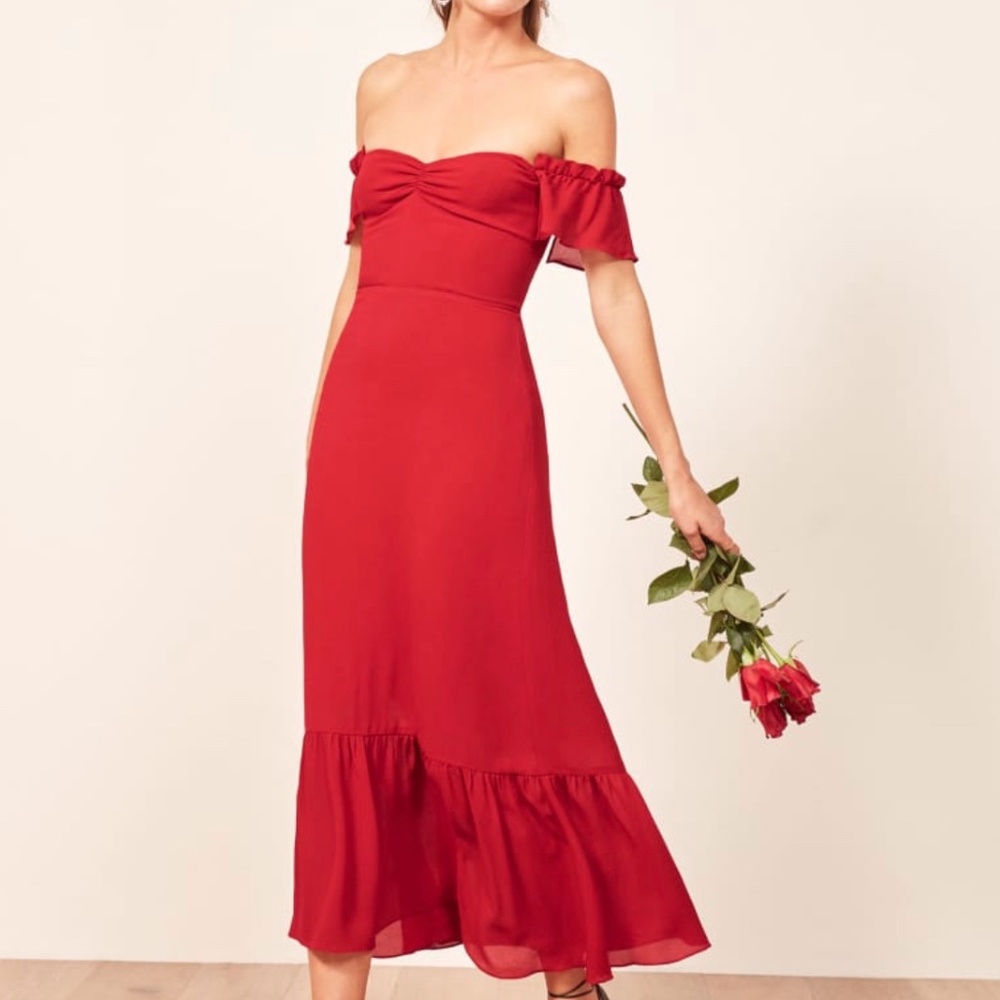 NWT, NEW, Reformation Red Butterfly Dress, Size 0